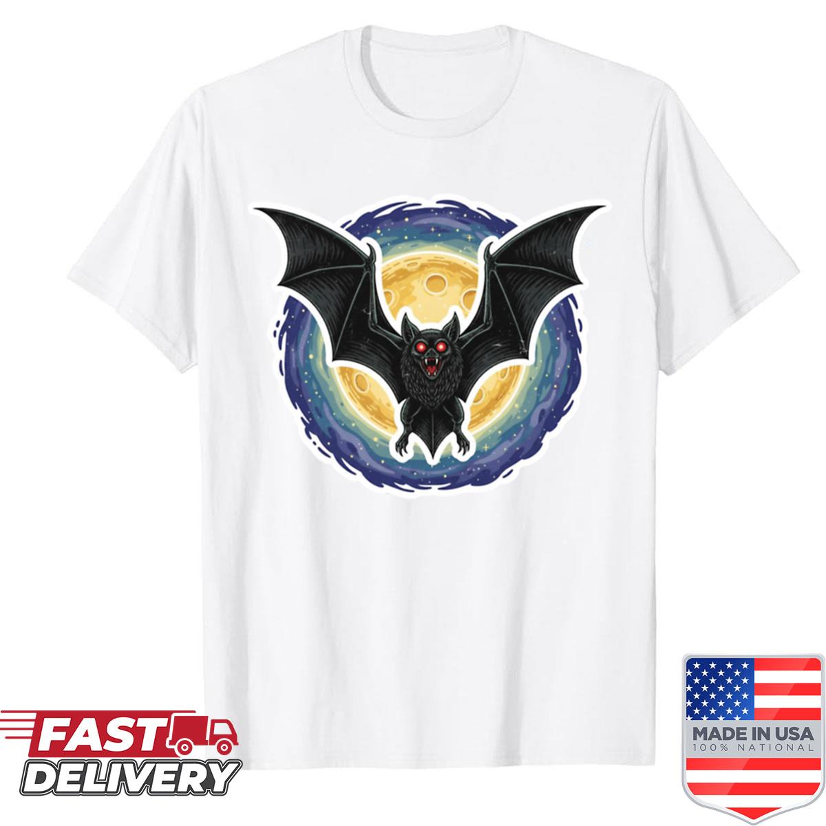 Dark Bat Under Full Moon Shirt