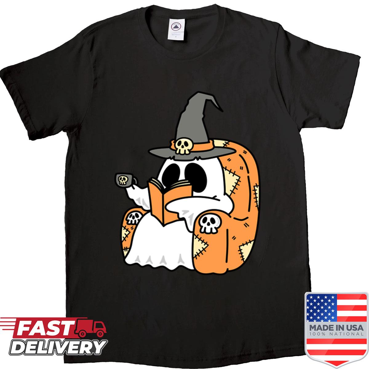Ghost Reading With Coffee Shirt