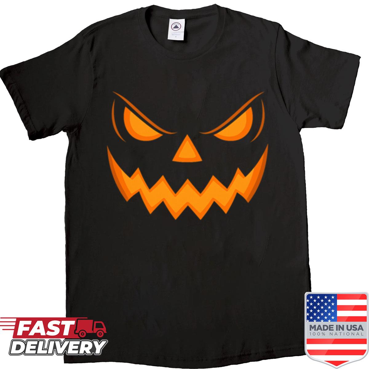 Scary Jack Olantern Face Oversized Shirt