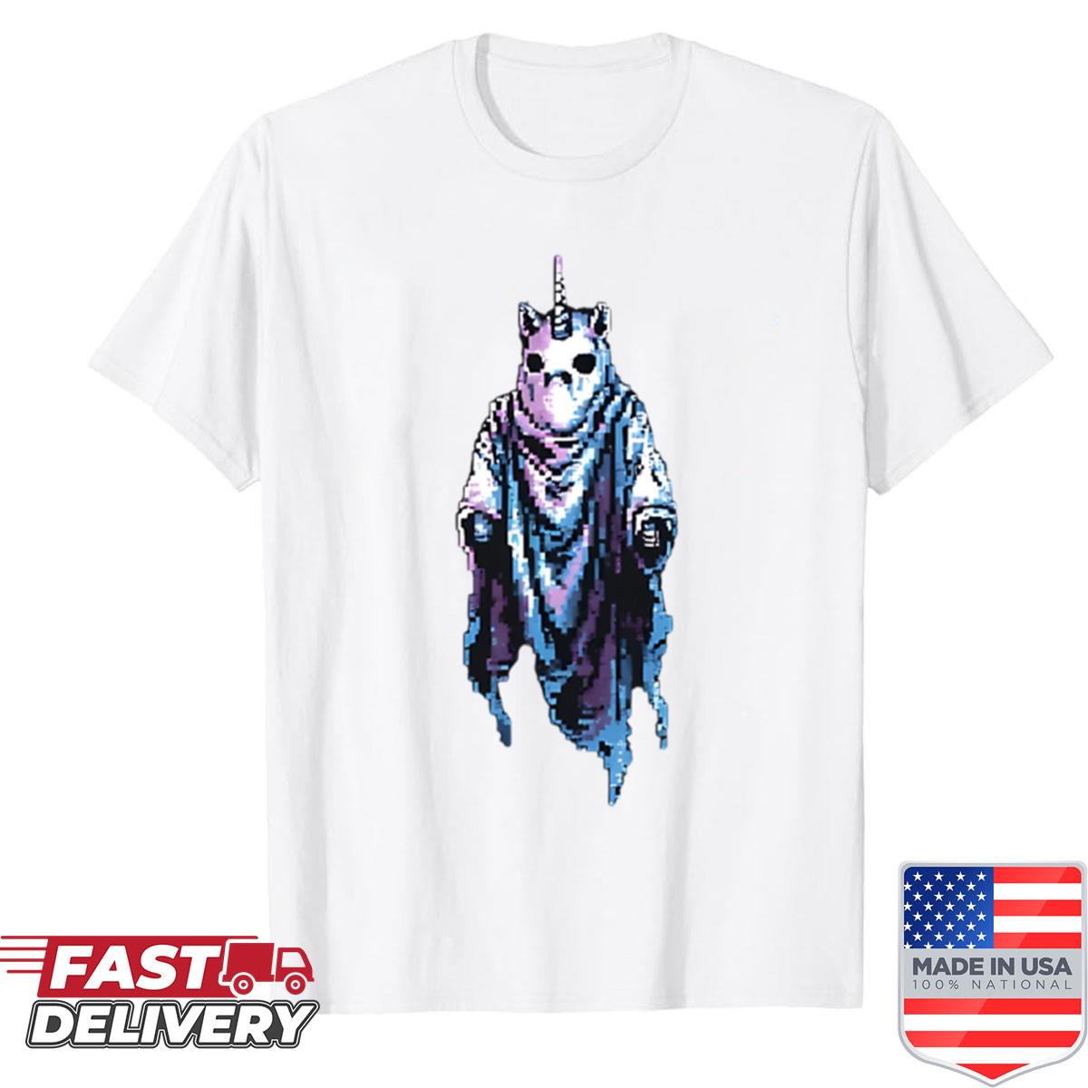 Unicorn Ghost Pixel Art Shirt