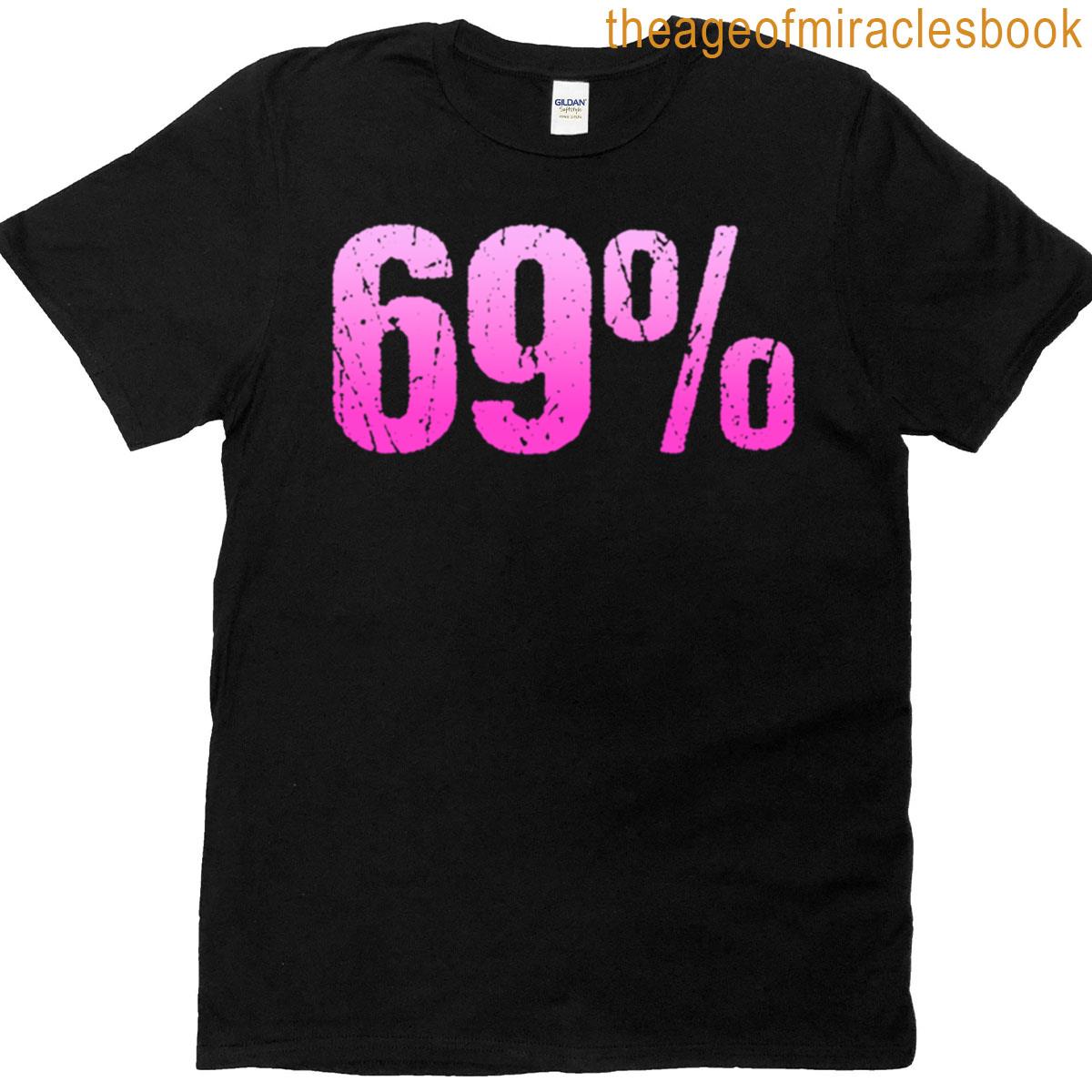 69 In Pink Grunge Typography T-shirt