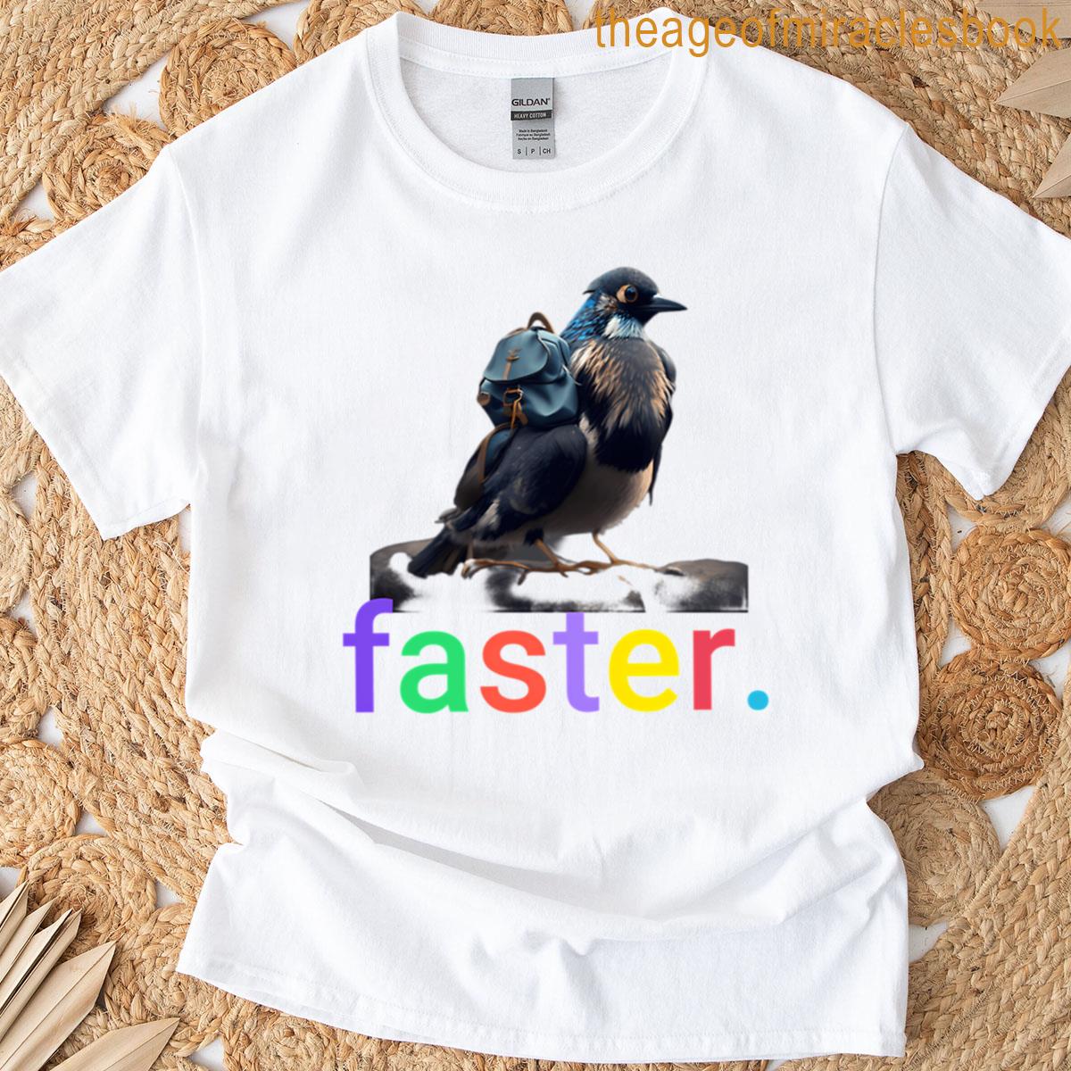 Cute Bird Logo Type Sticker T-shirt