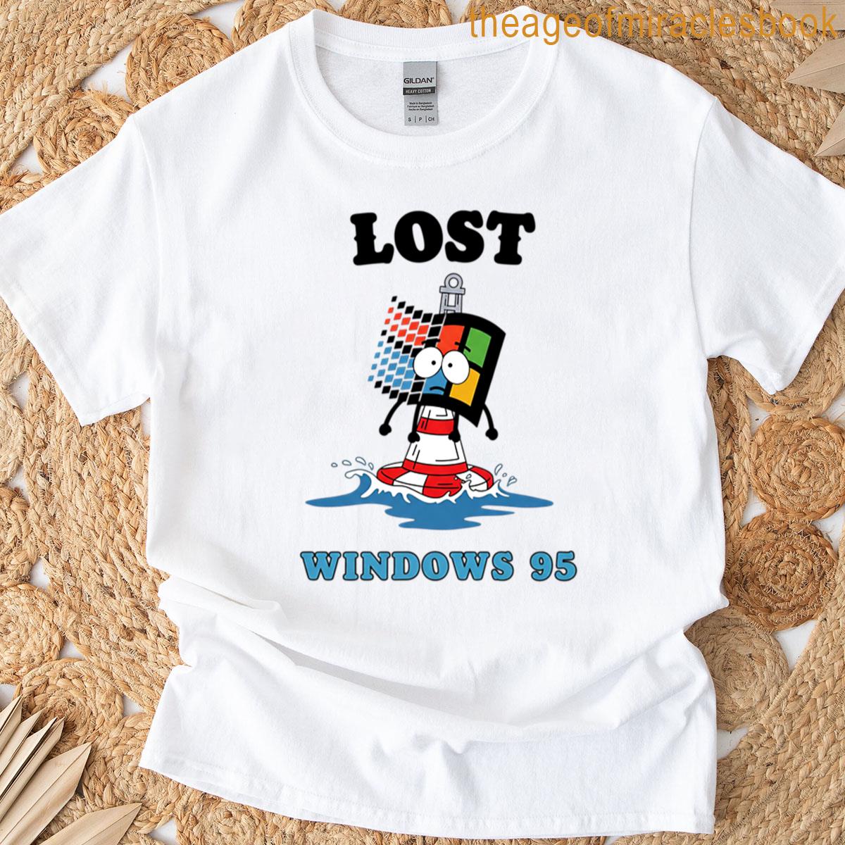 Lost Windows 95 – Retro Tech Parody T-shirt