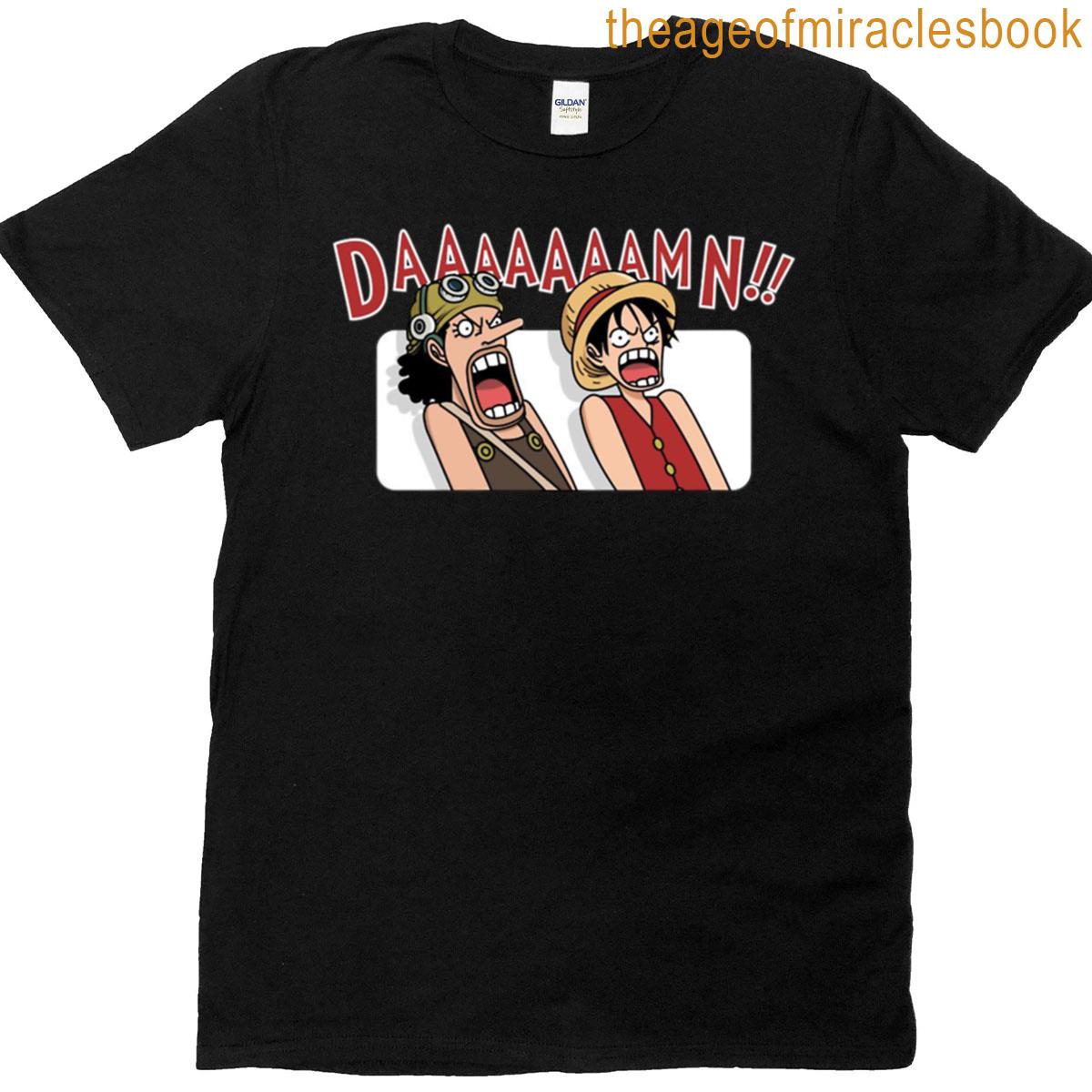 One Piece Meme Luffy Usopp Daaaaamn Reaction T-shirt