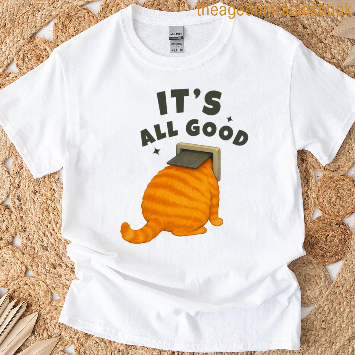Orange Cat Vs Cat Door T-shirt