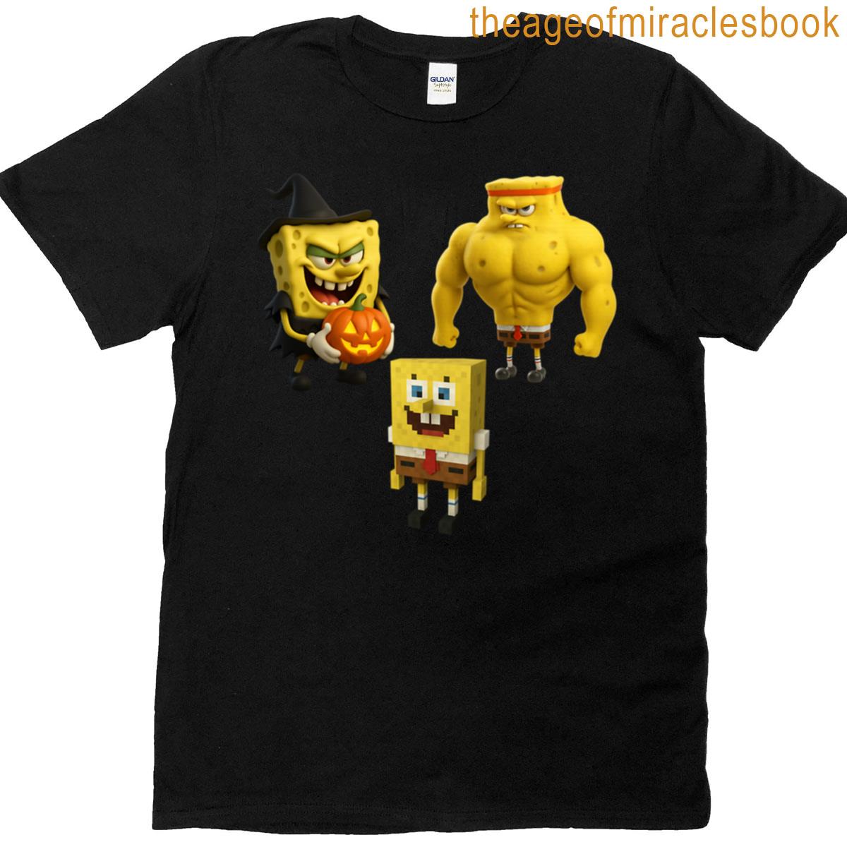 Pack Spongebob Vs Patrick Star Spongebob Minecraft Spongebob Halloween T-shirt