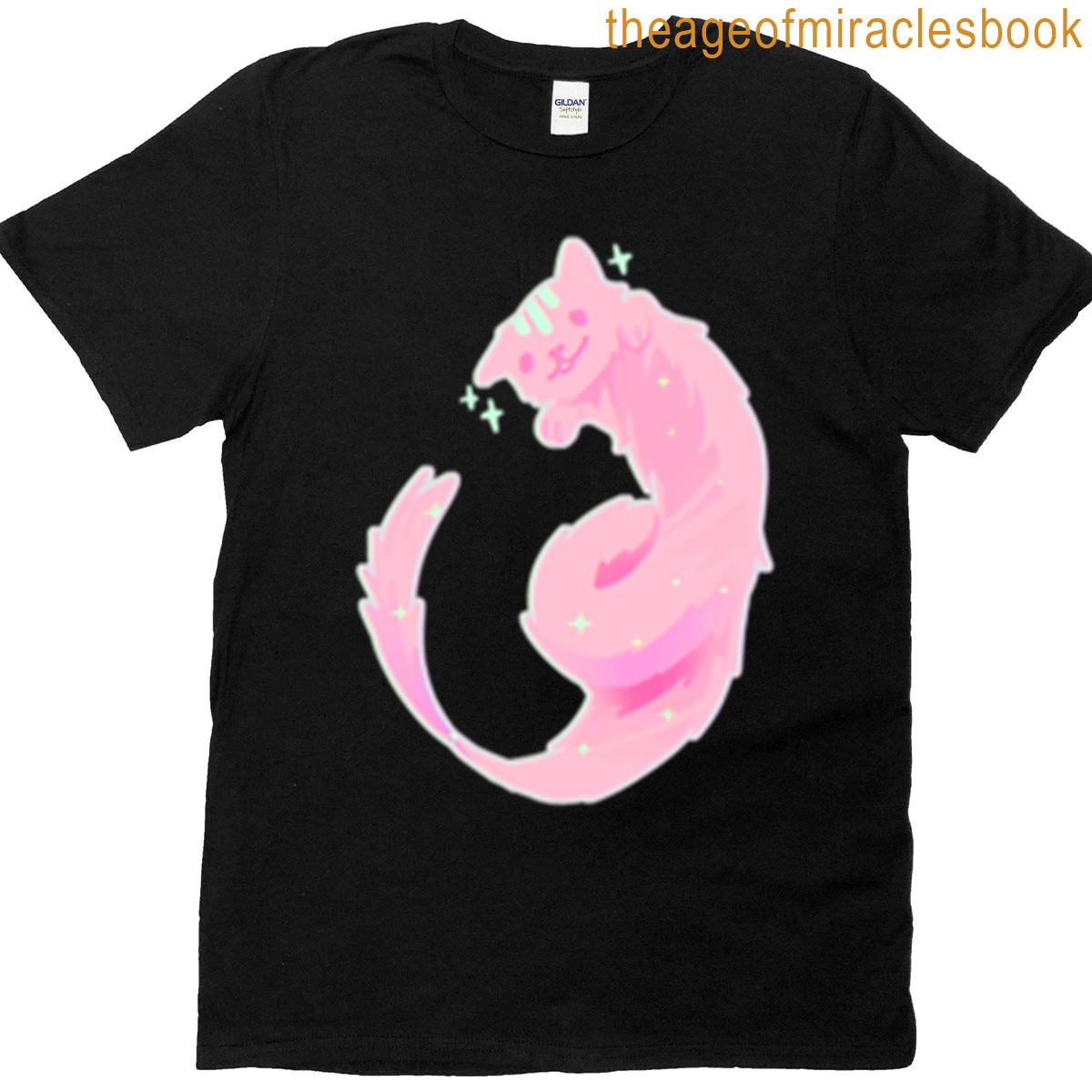 Pink Magic Space Cat Oversized T-shirt