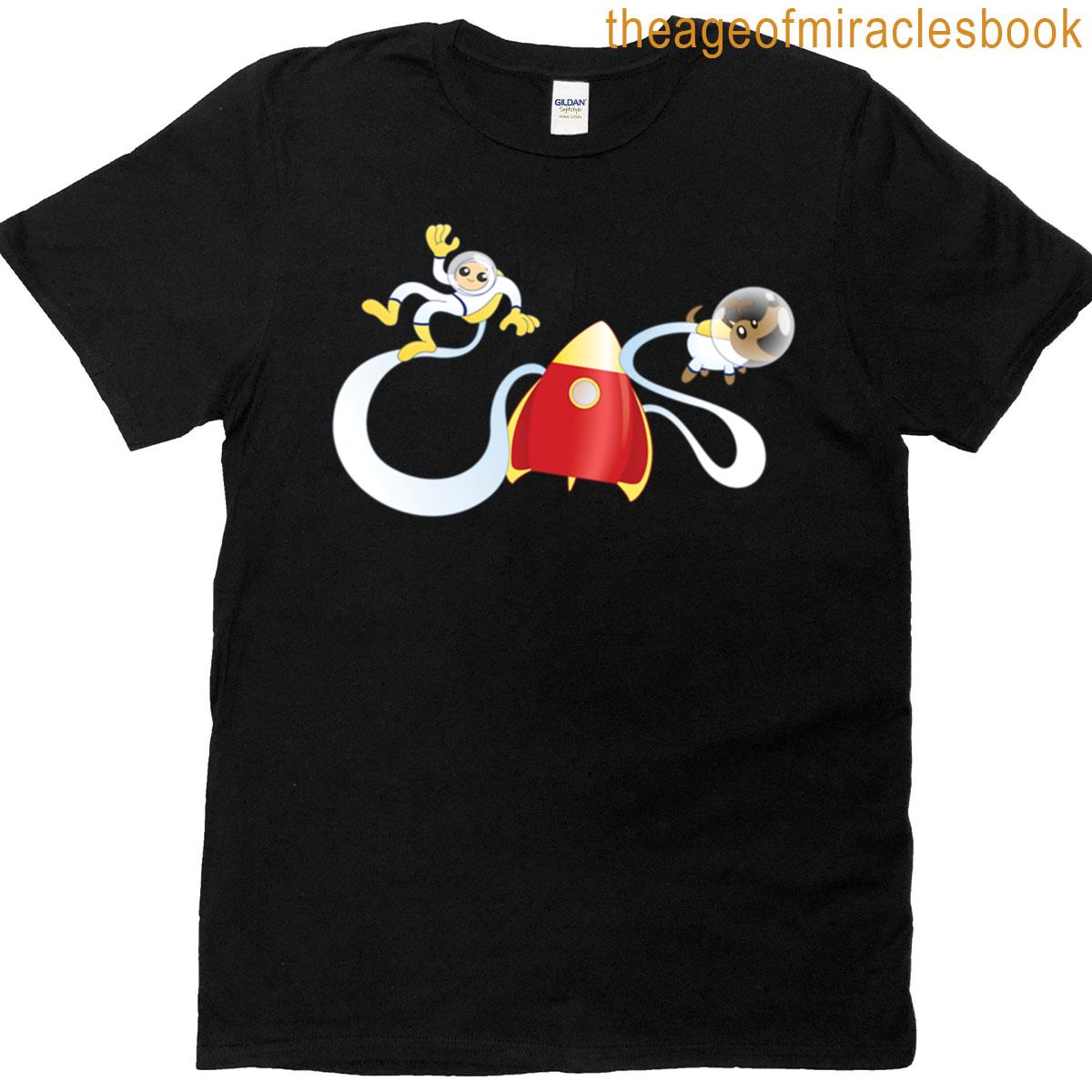 Cartoon Rocket Man And Dog T-shirt