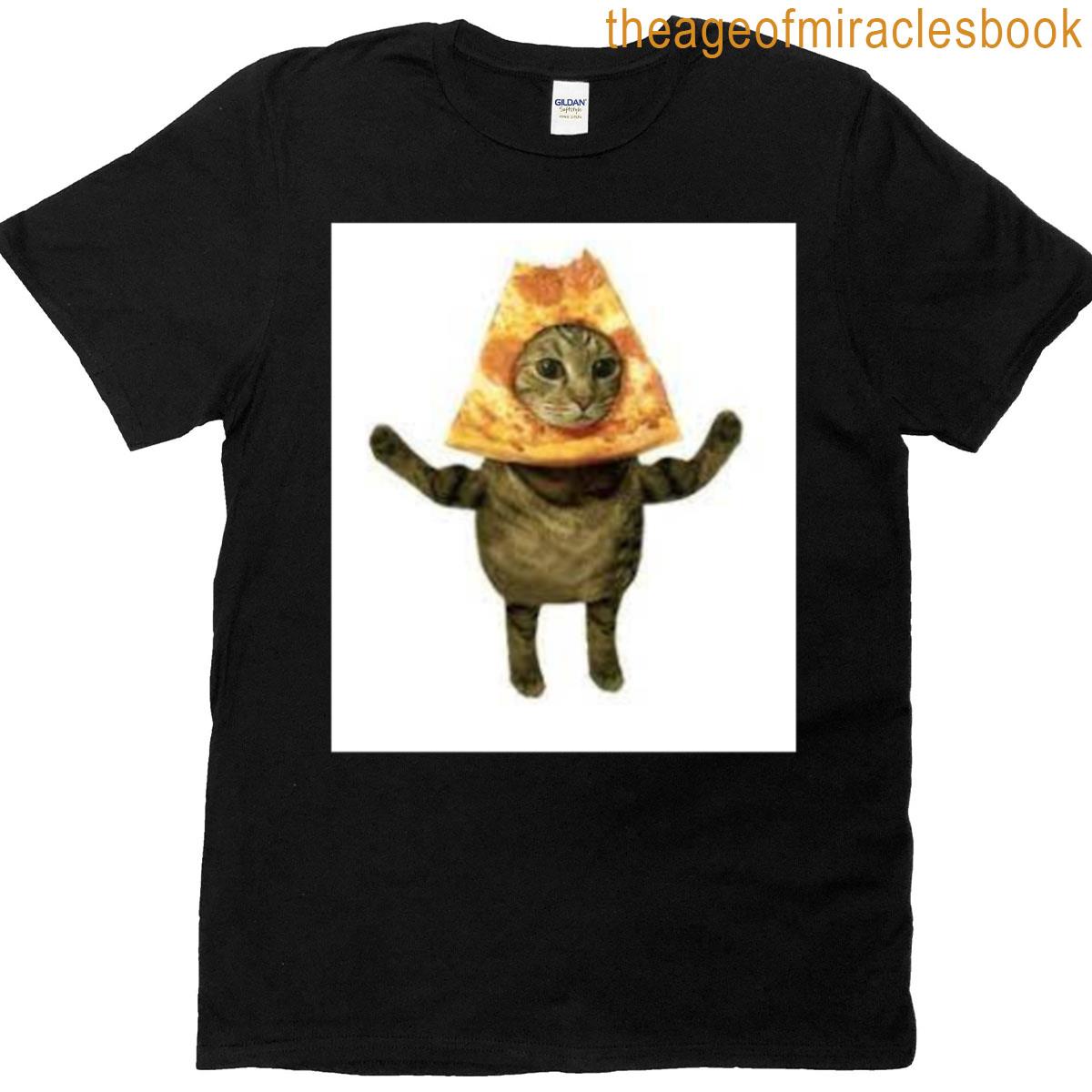 Cat With Pizza Head T-shirt