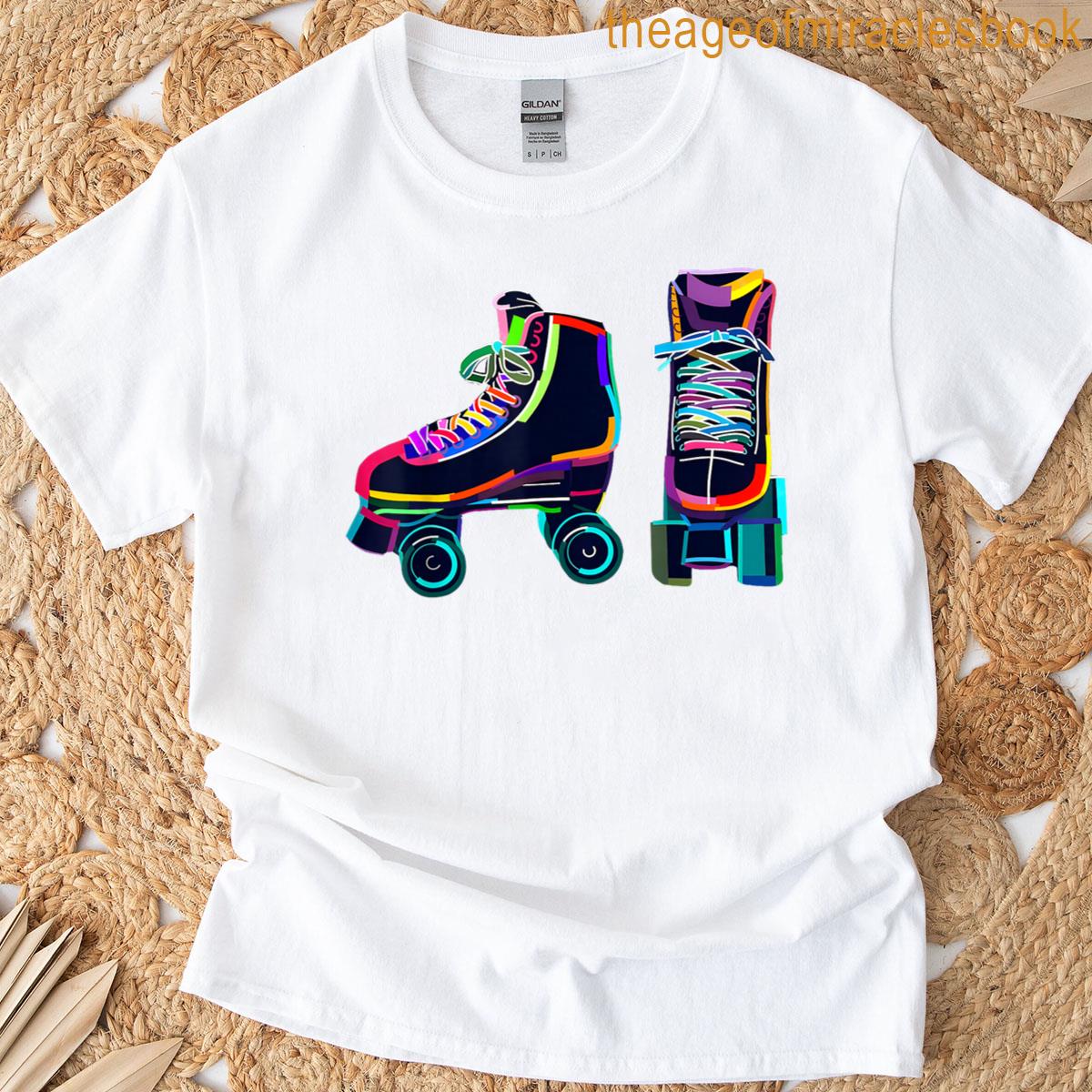 Colourfull Roller Skate Novelty Graphic Rollerskate Skating T-shirt