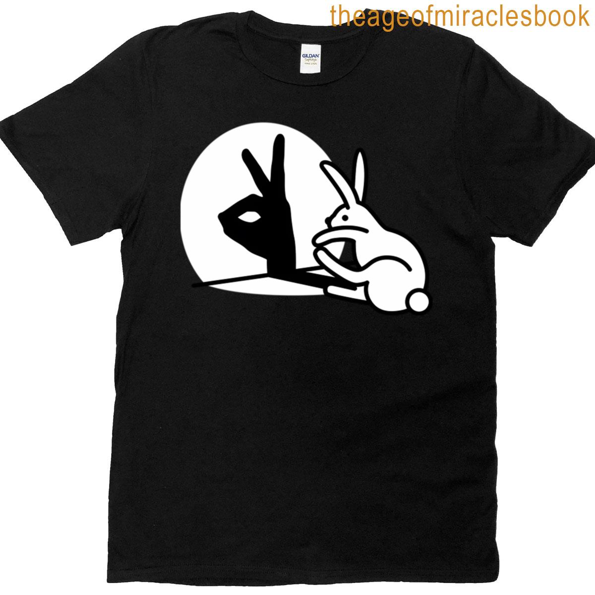 Funny Rabbit Hand Shadow Puppets Humor T-shirt