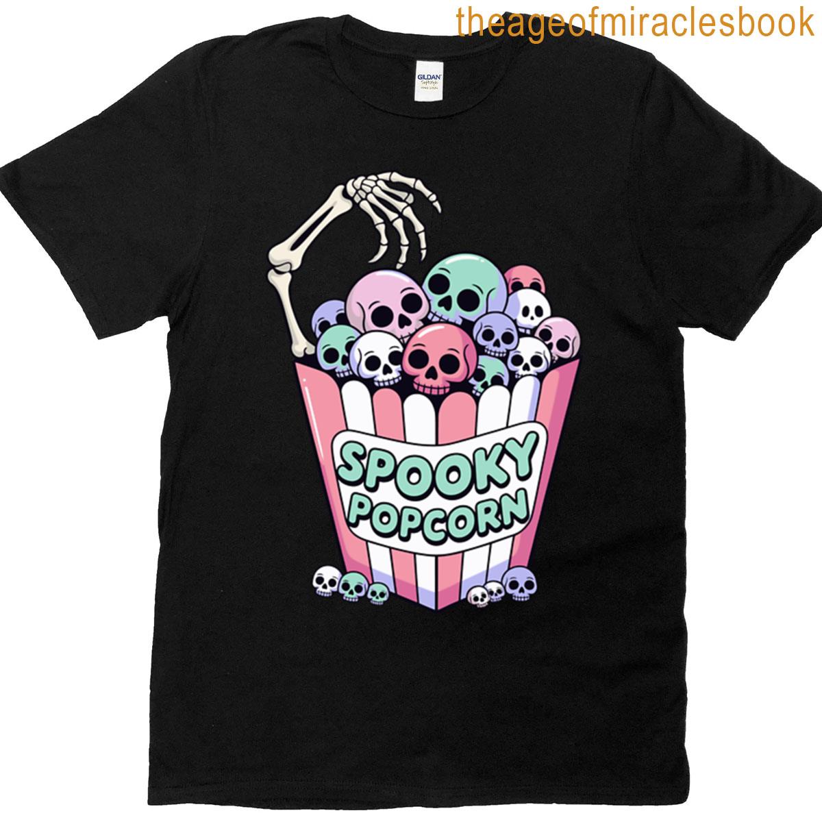 Pastel Spooky Popcorn Skulls T-shirt