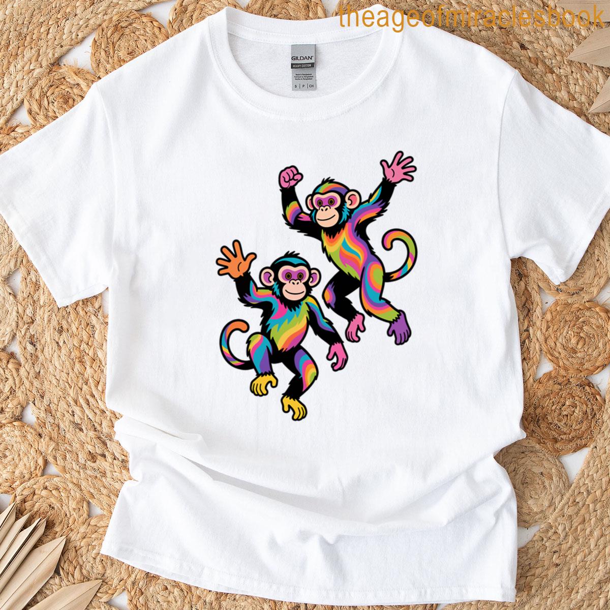 Psychedelic Colored Monkeys T-shirt