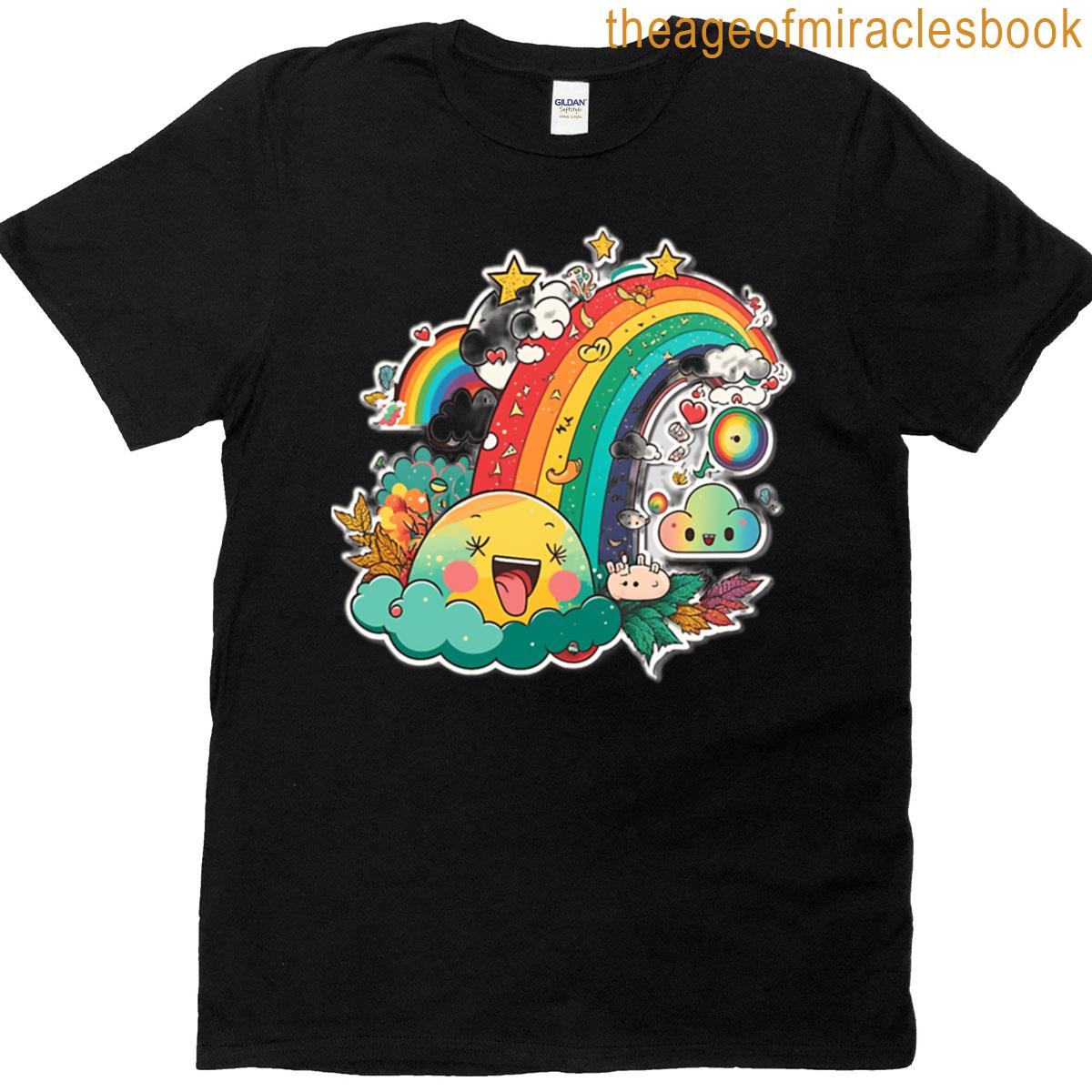 Stickers Rainbow Cartoon T-shirt