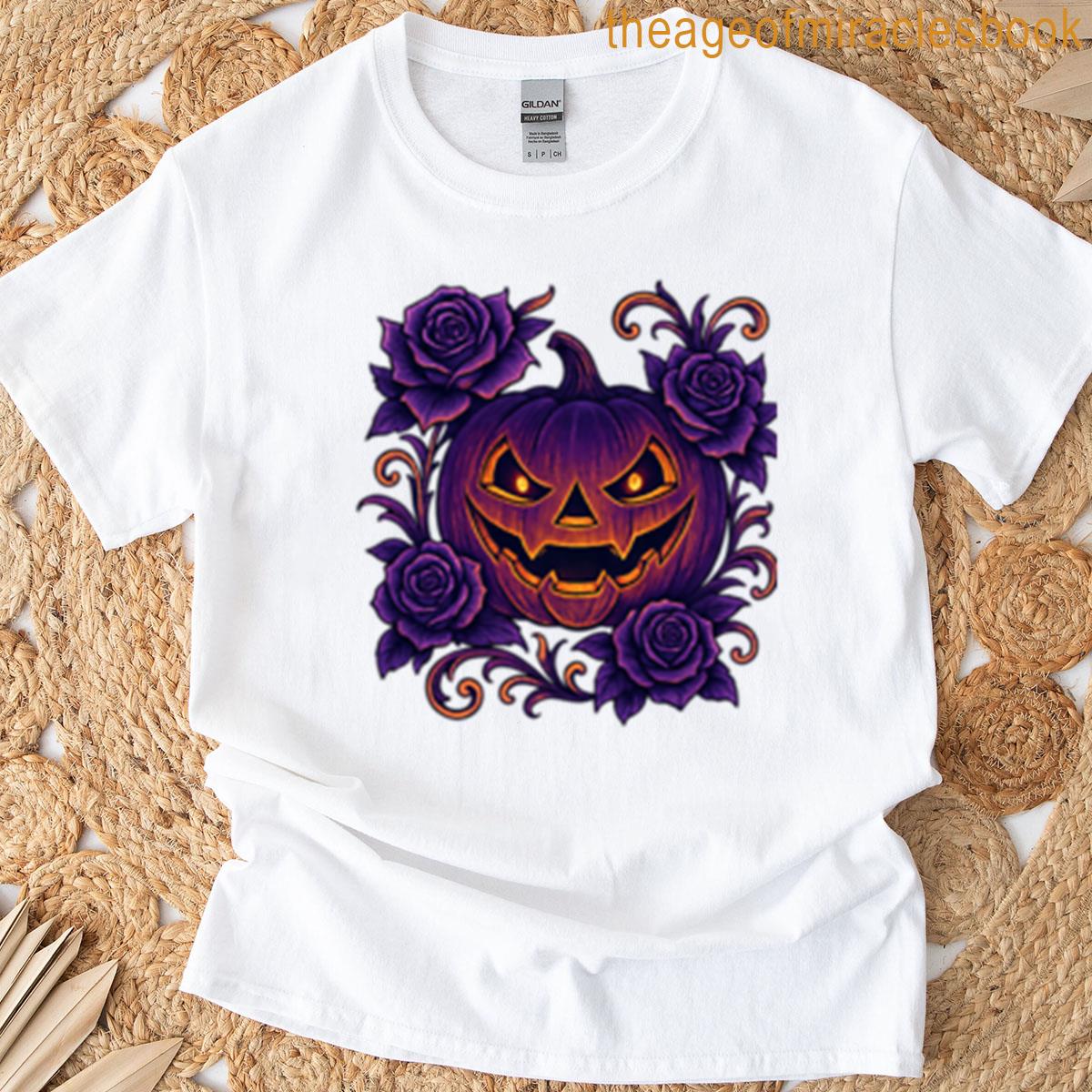 Gothic Pumpkin Bloom T-shirt