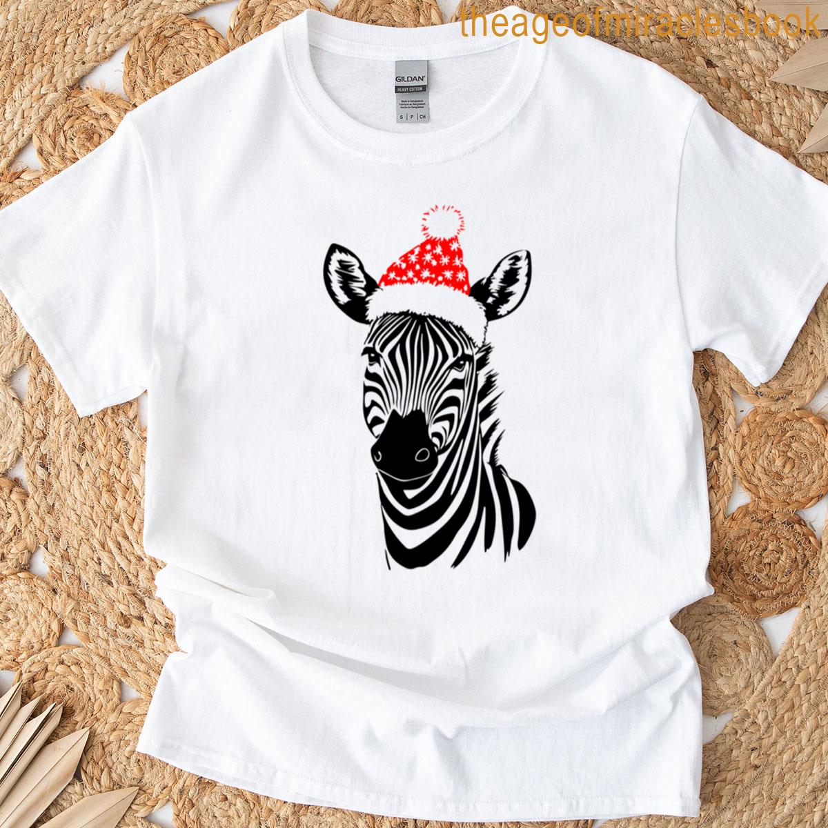 Zebra In Santa Hat T-shirt Zebra In Santa Hat T-shirt
