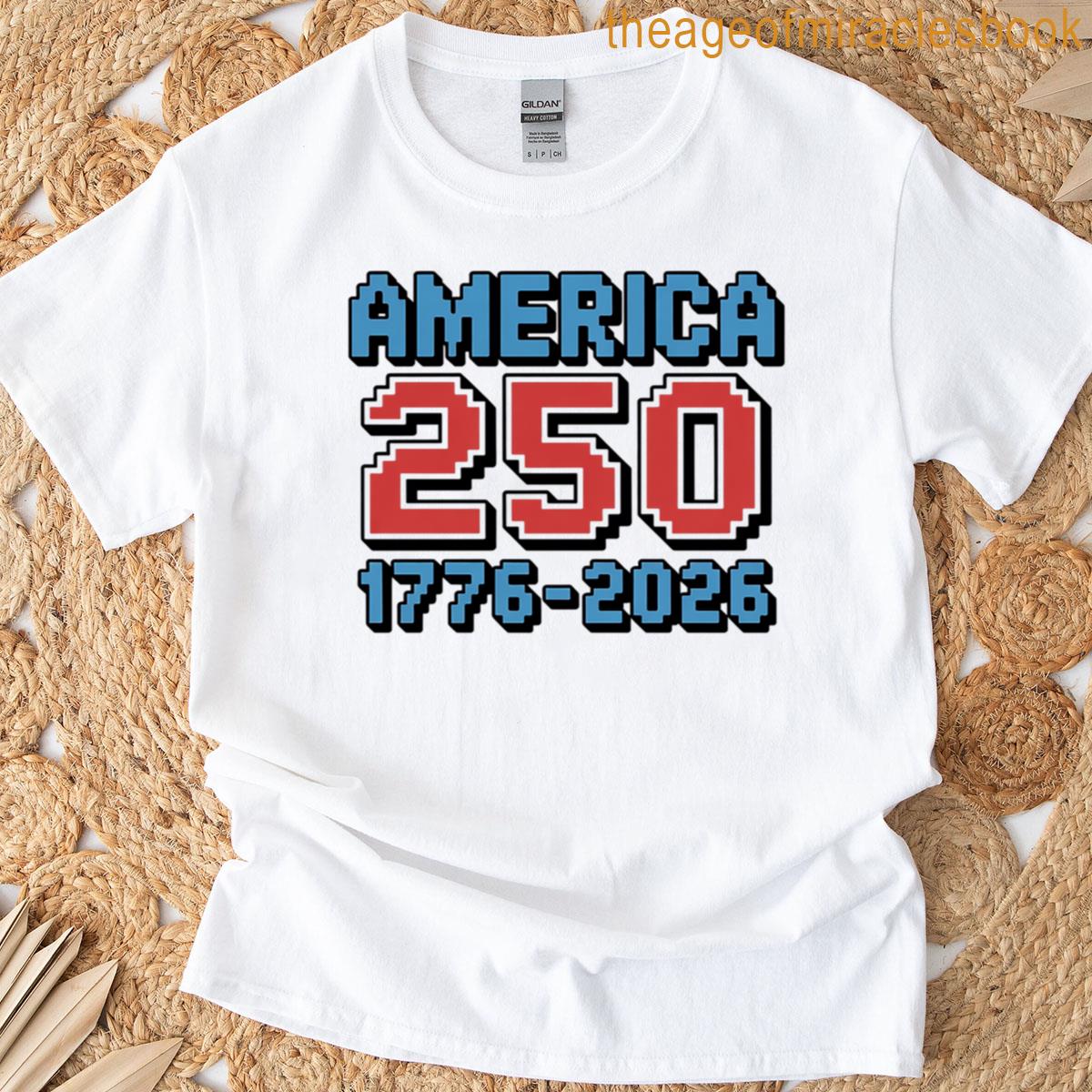 America 250 Retro Pixel Independence Design T-shirt