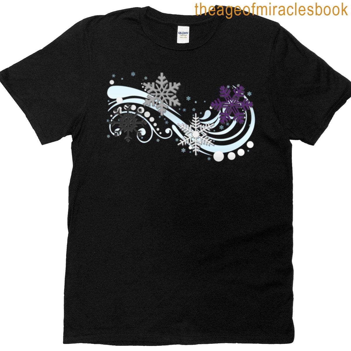 Asexual Pride Flag Colored Snowflakes And Winter Vector T-shirt
