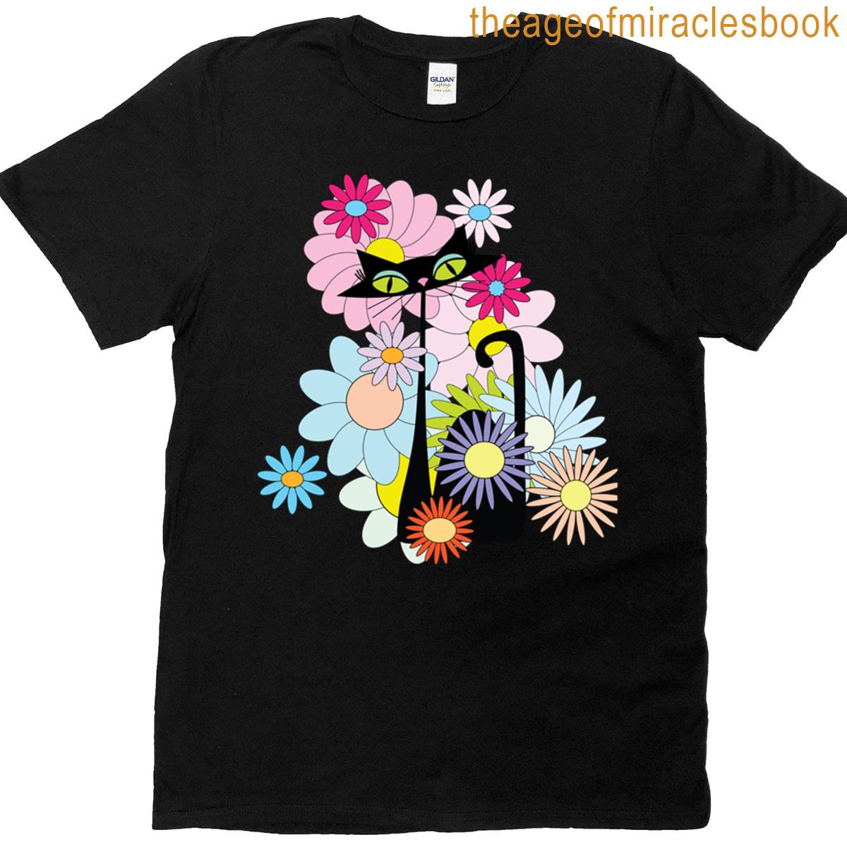 Atomic Mcm Cat Flower Power Ii T-shirt