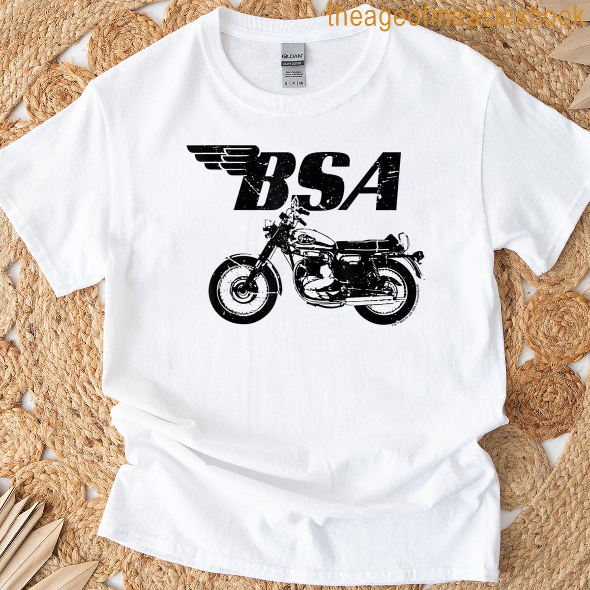 Bsa Logo Distressed Thunderbolt Motorcycle T-shirt