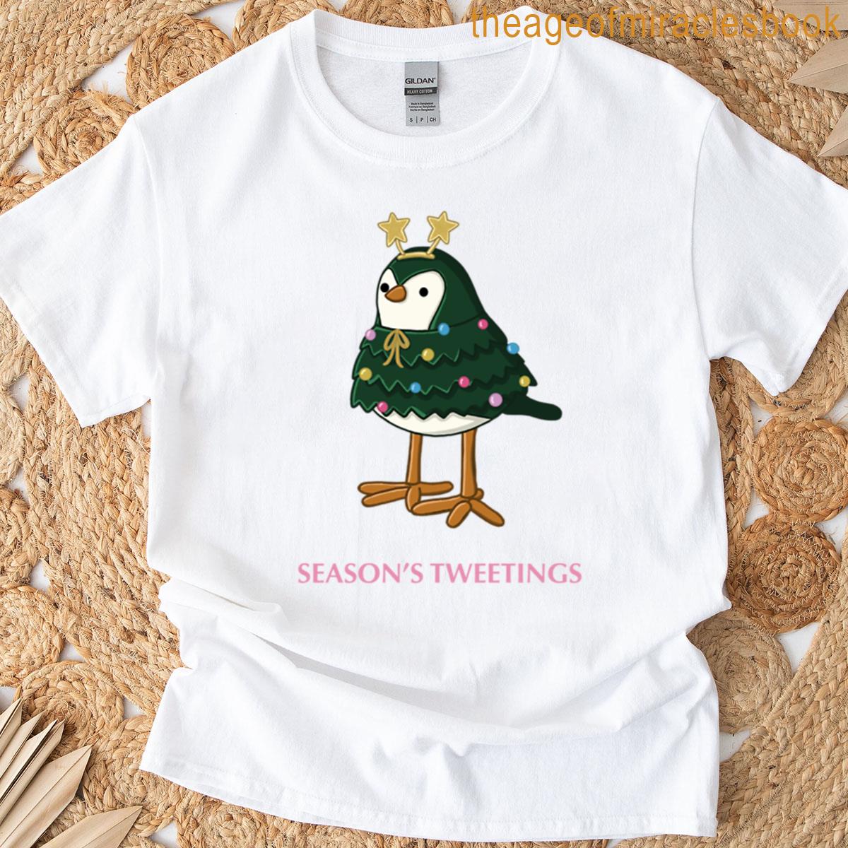 Christmas Featherly Friend Bird T-shirt