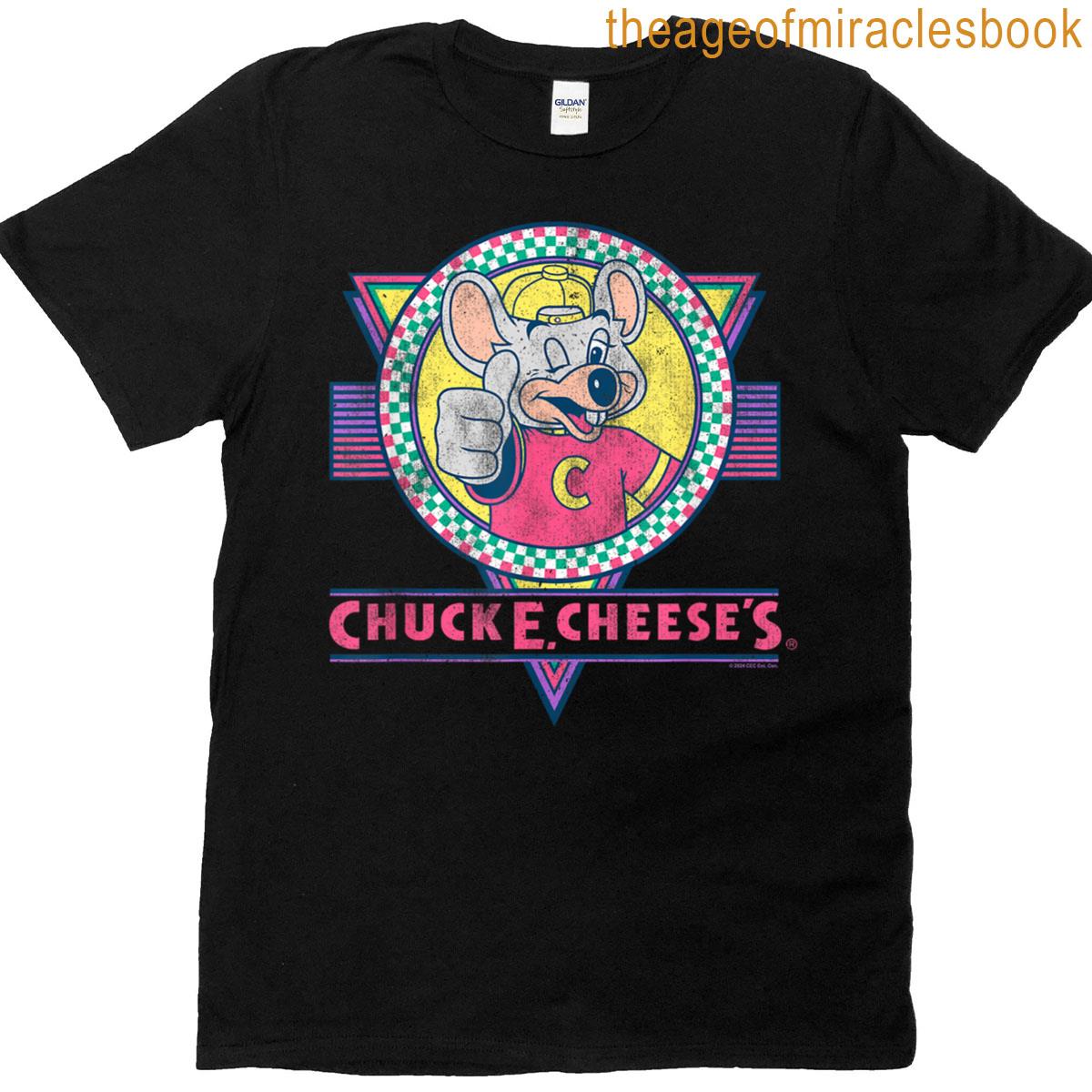Chuck E Cheese Winking Thumbs Up Logo Distressed T-shirt