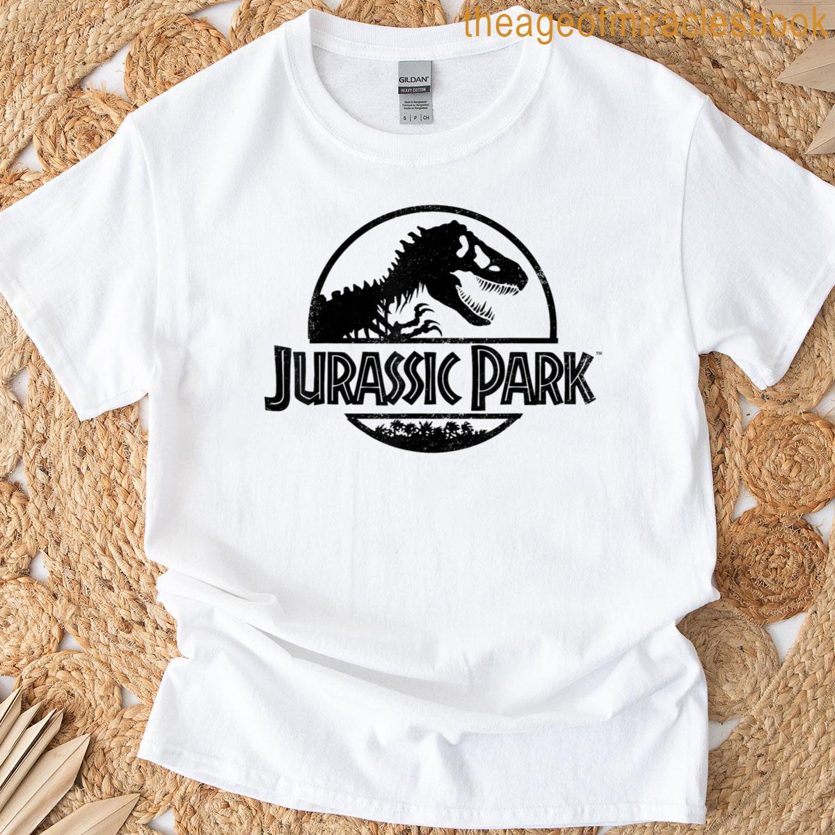 Jurassic Park Basic Black Stencil Logo T-shirt