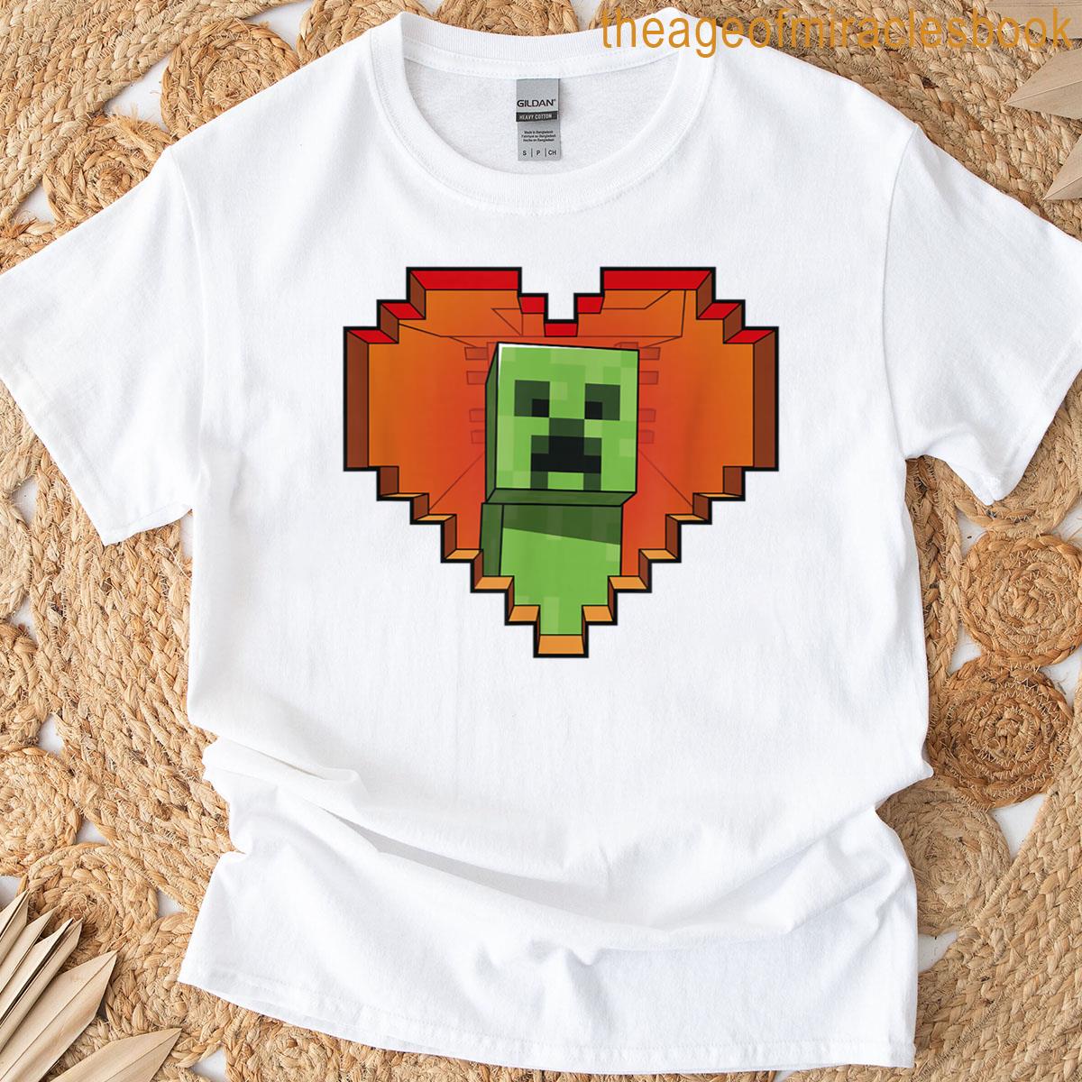 Minecraft Heart Logo Creeper Fill T-shirt