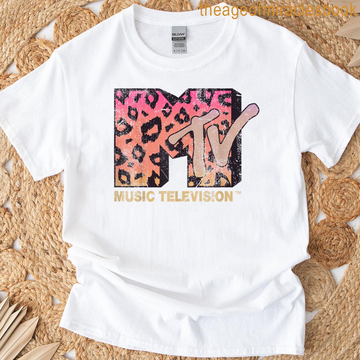 Mtv Leopard Print Gradient Logo T-shirt