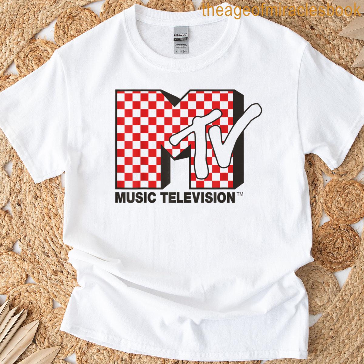 Mtv Logo With Red Checkered Print T-shirt