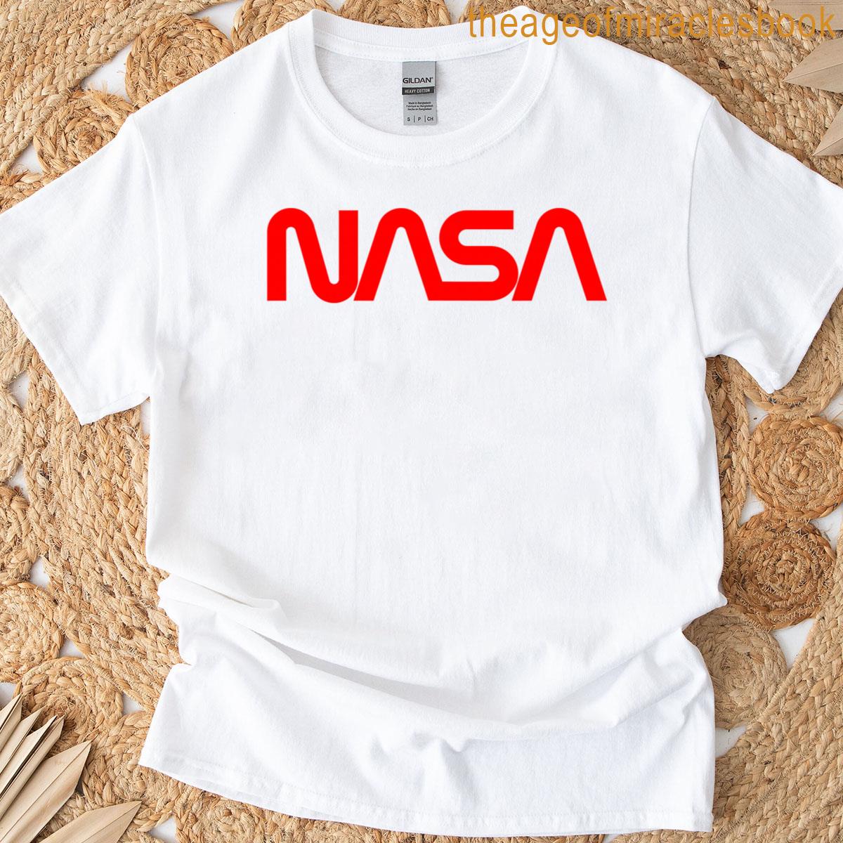 Officially Licensed Nasa Worm Logo Red Space Gift T-shirt