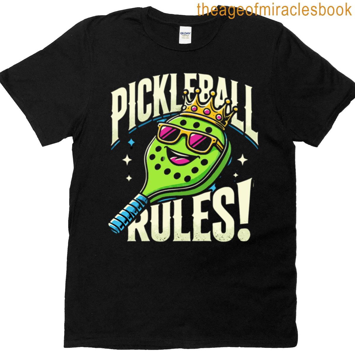 Pickleball Rules – Fun Retro Paddle Designpng T-shirt