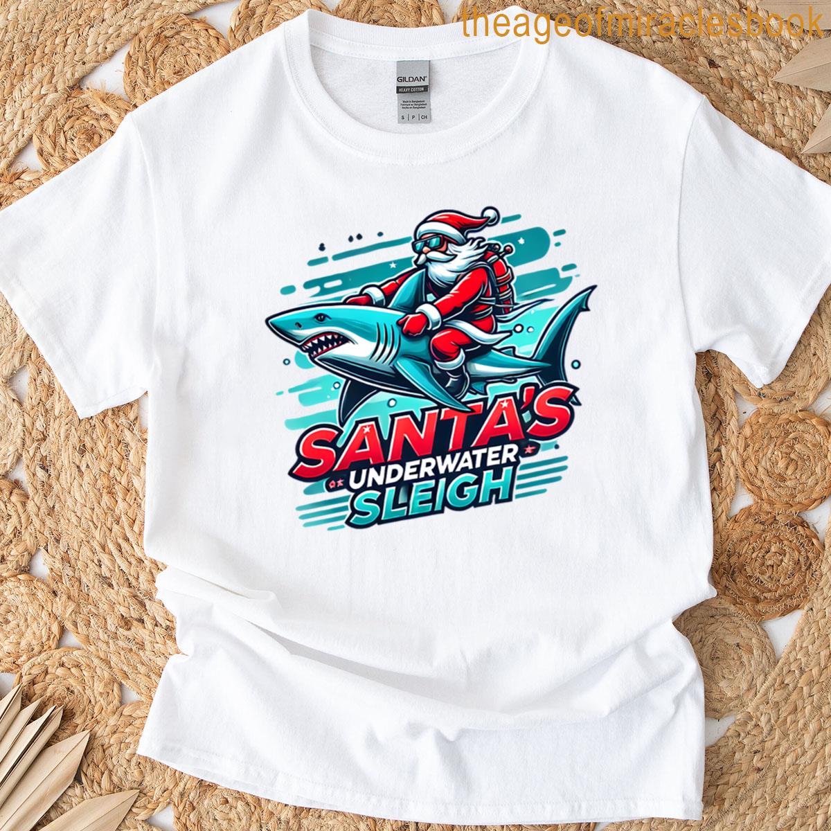 Santas Shark Sleigh Adventure T-shirt