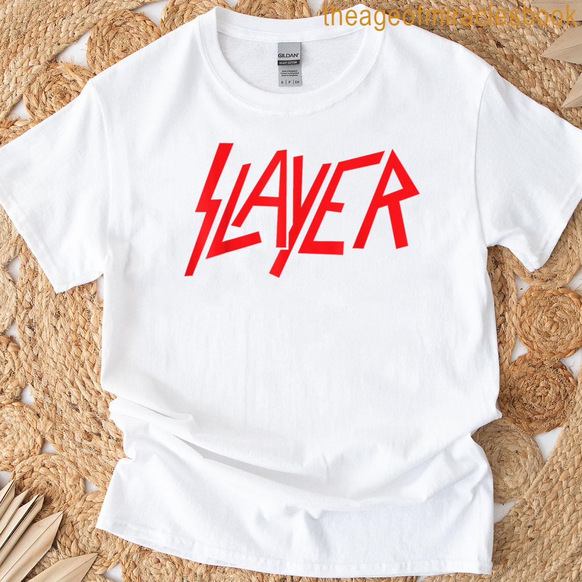 Slayer Red Logo On Grey T-shirt