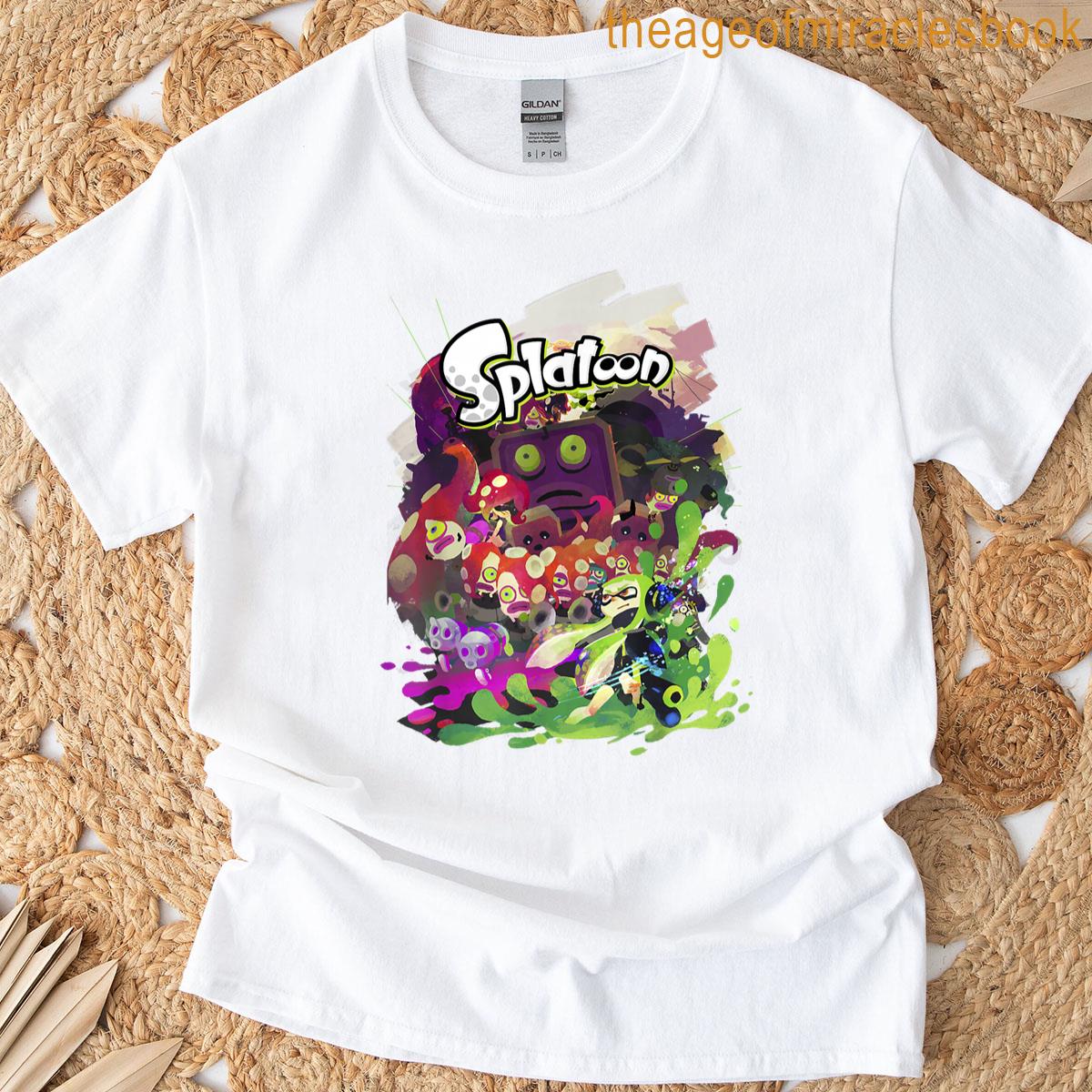 Splatoon Abstract Painted Logo Portrait T-shirt
