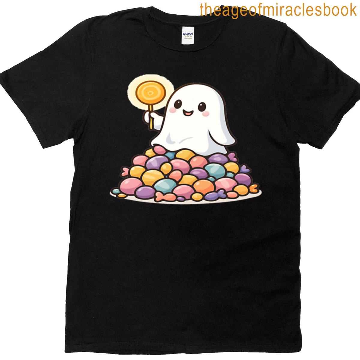 Tiny Ghost Sitting On Candy Mountain T-shirt