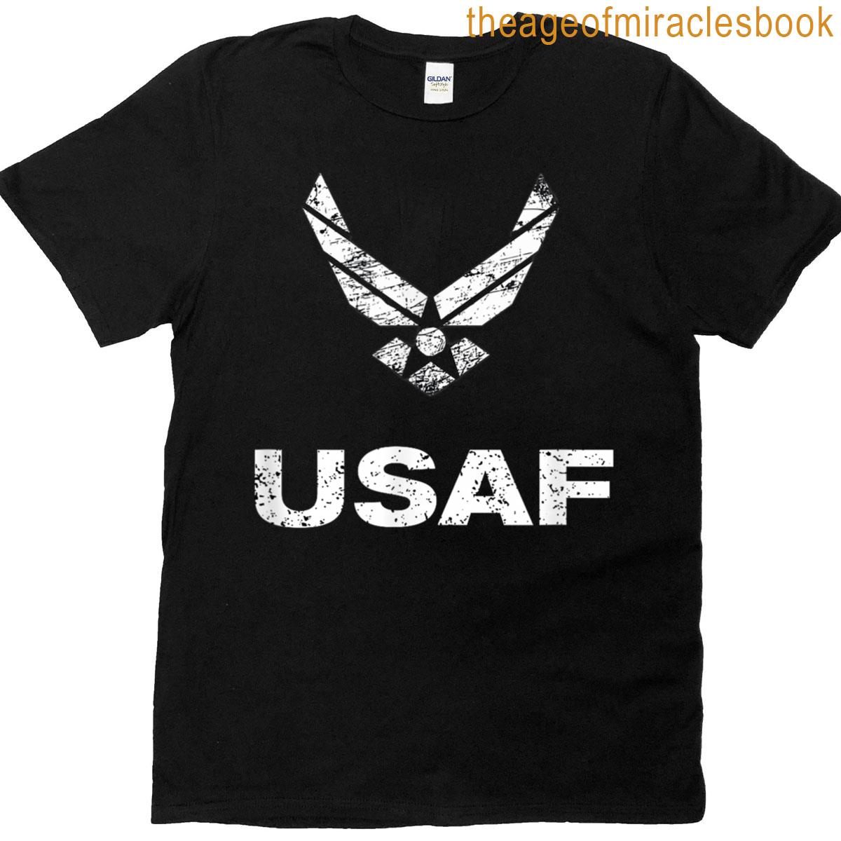 Usaf Air Force Distressed Usaf Simple Logo Design T-shirt