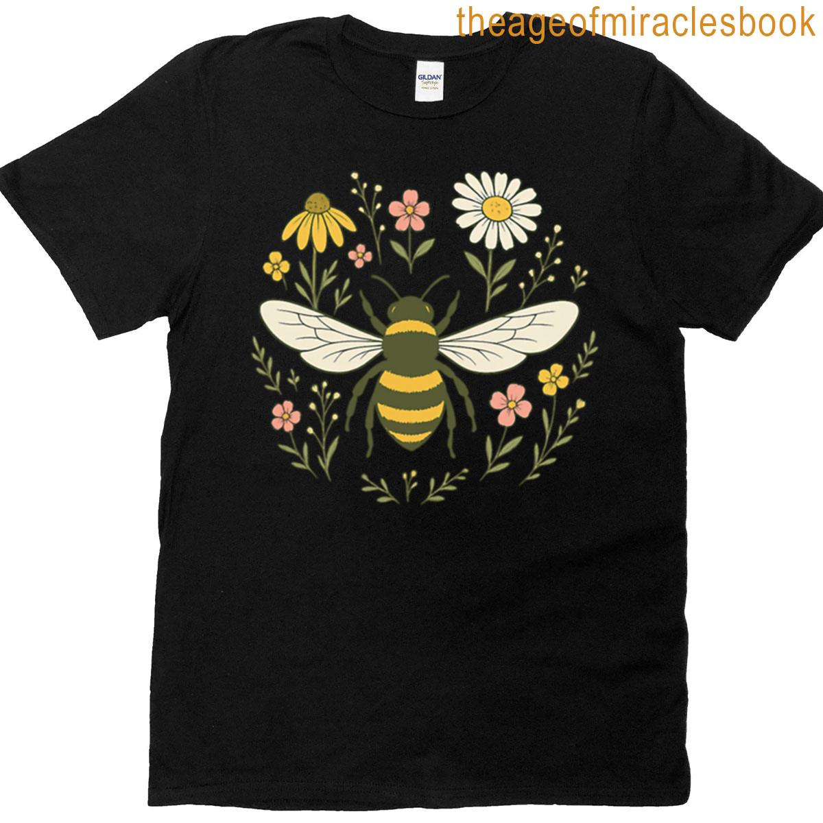 Botanical Bee Save The Pollinators T-shirt