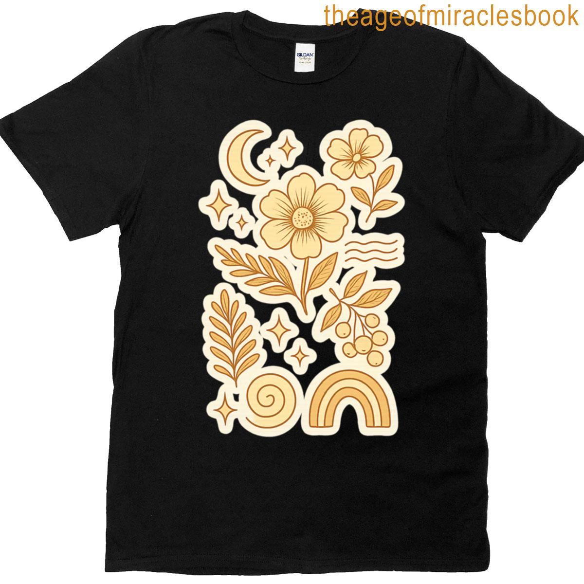 Botanical Whimsy Nature Pattern Sticker T-shirt