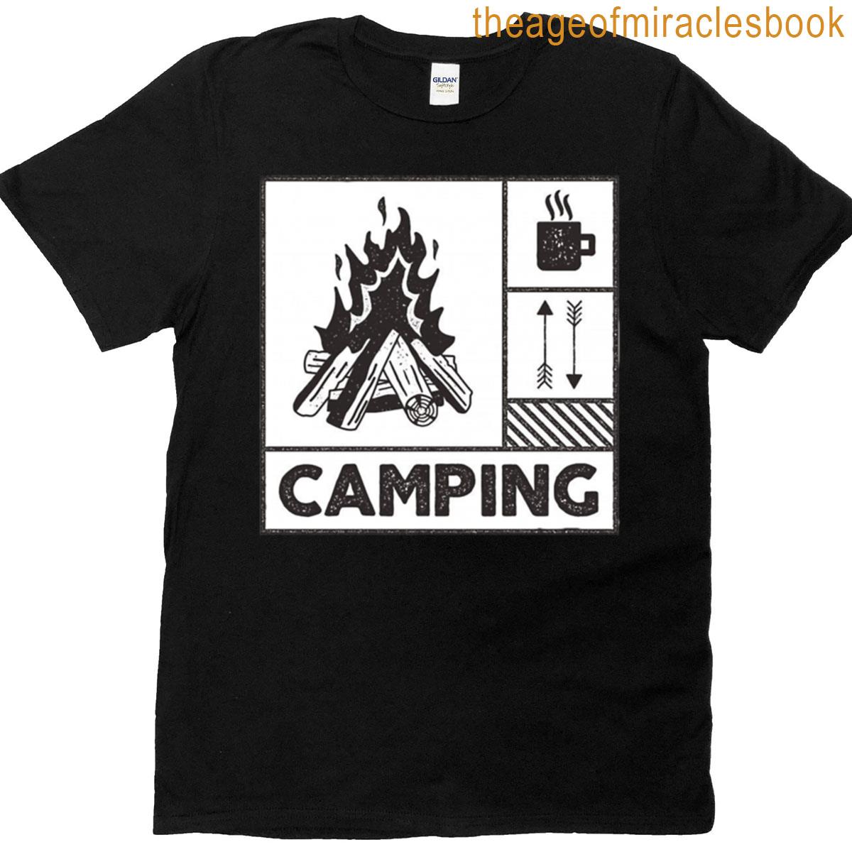 Camping Fire Retro Design T-shirt
