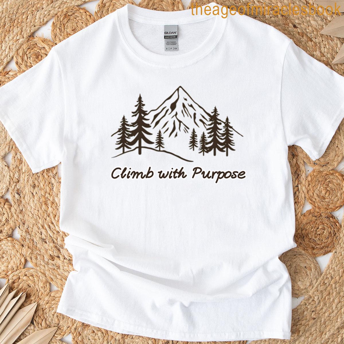 Climb With Purpose Mountain Line Art T-shirt