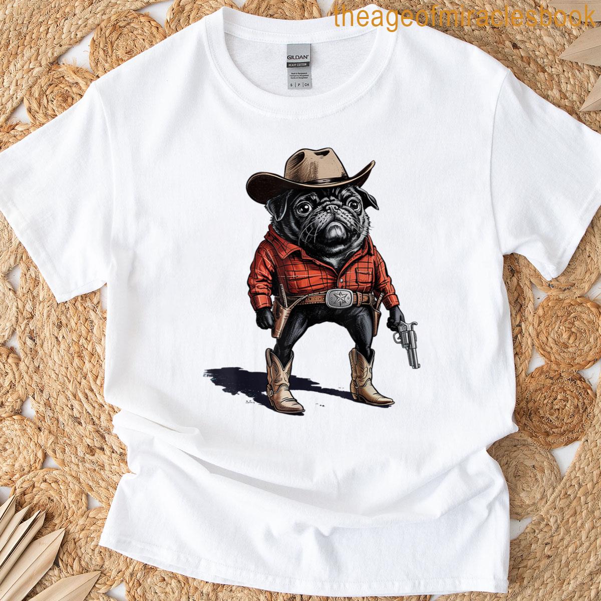 Cowboy Pug Dog T-shirt
