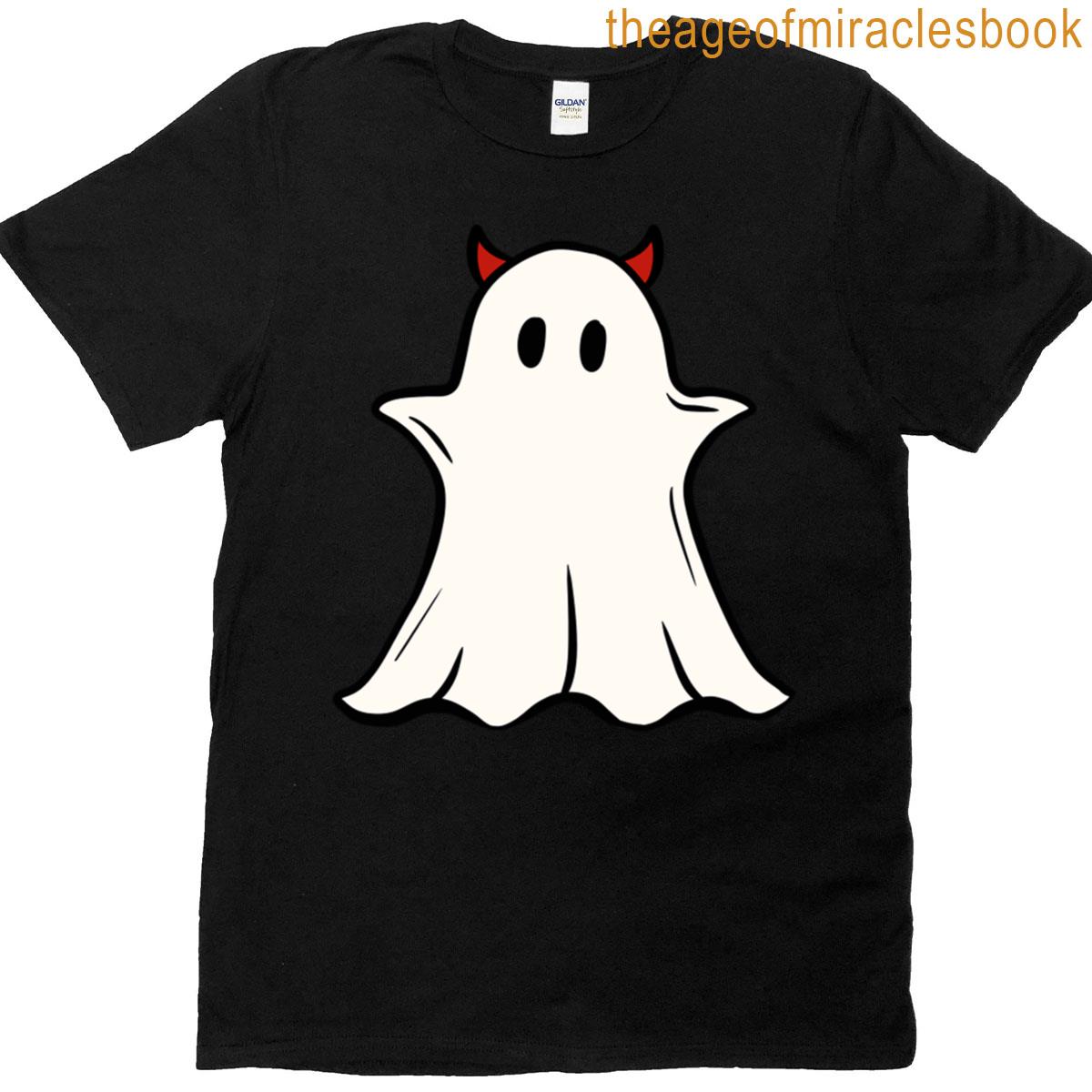 Cute Ghost With Devil Horns T-shirt