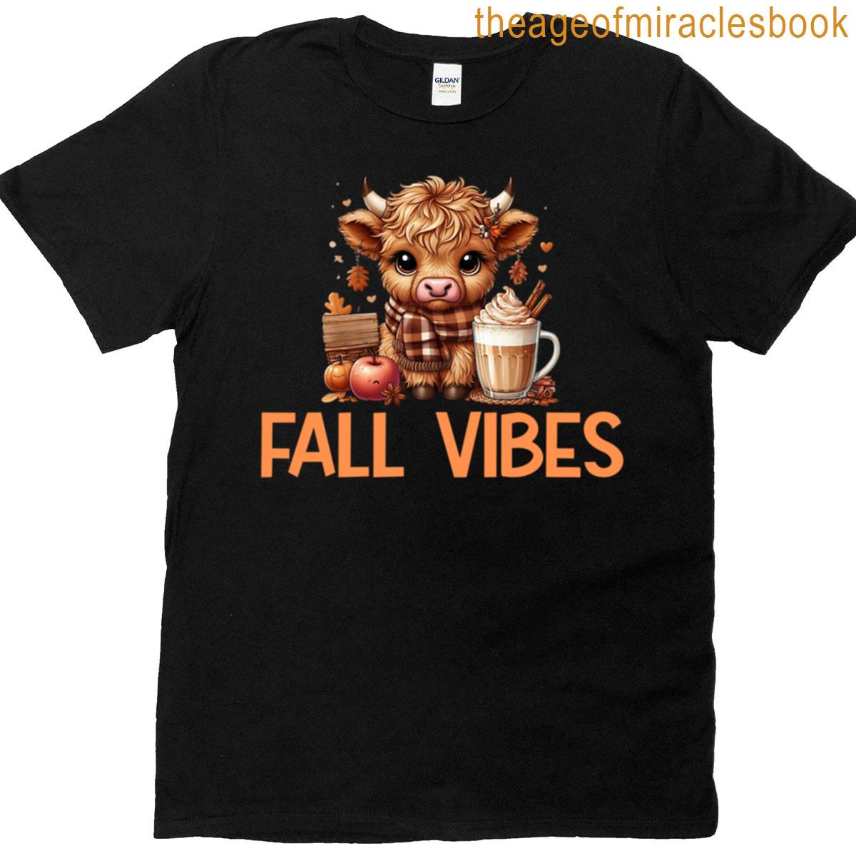 Fall Vibes-cute Cow T-shirt