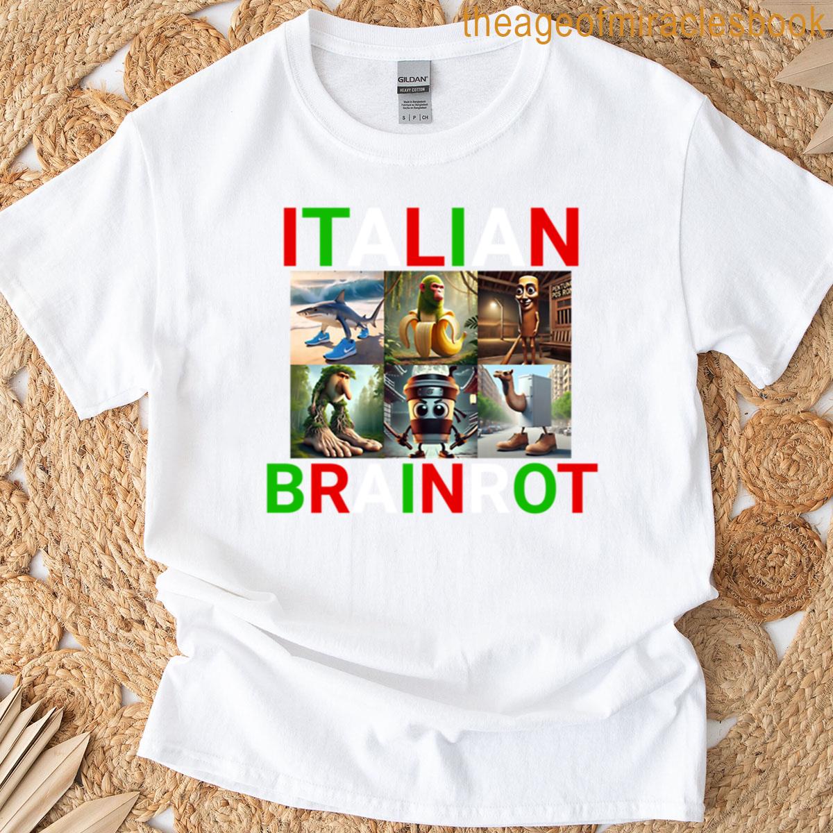 Funny Italian Brainrot Characters Meme T-shirt