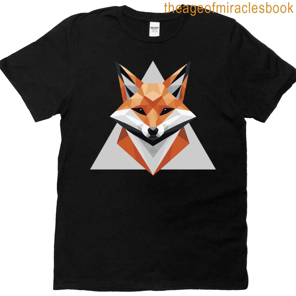 Geometric Fox Illustration For Apparel T-shirt