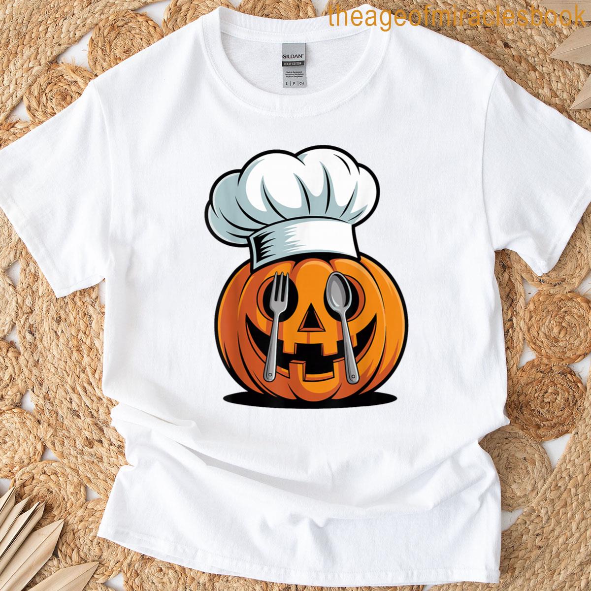 Jack O Lantern Spooky Kitchen Pumpkin Chef Halloween T-shirt