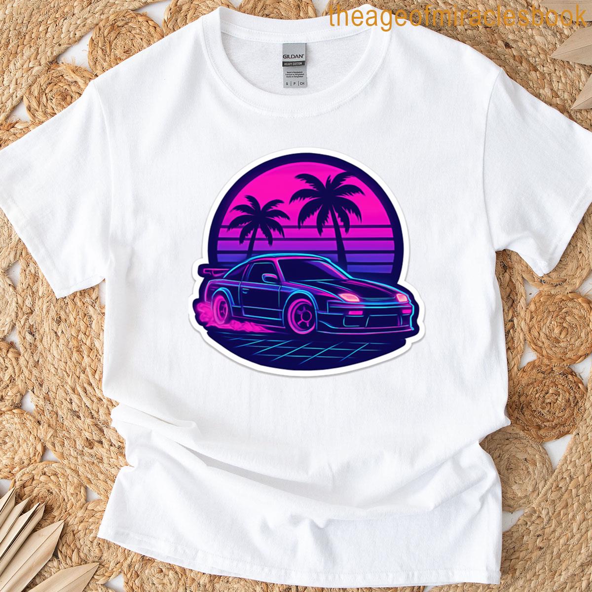 Miami Neon Drift Car T-shirt