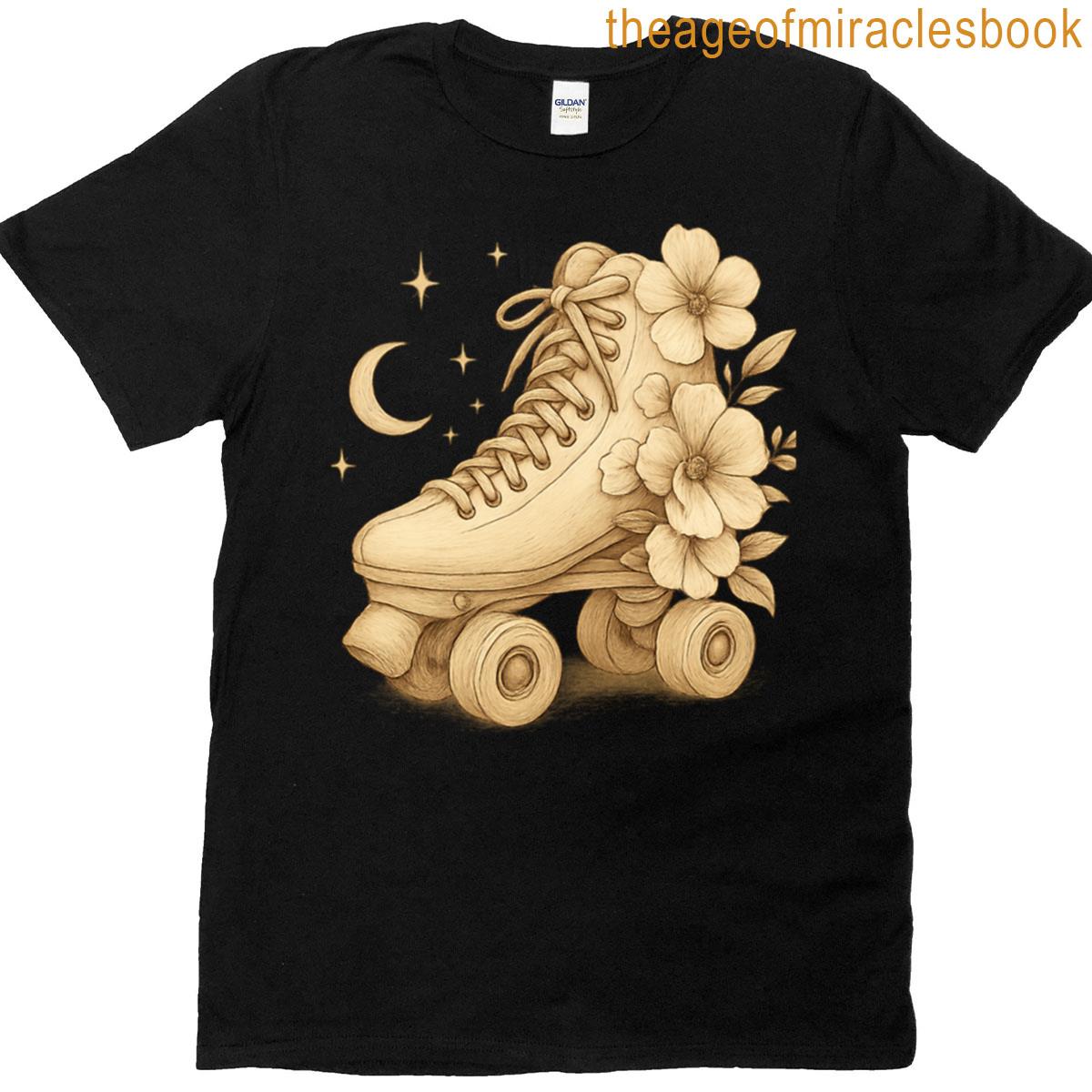 Retro Roller Skate With Floral Magic T-shirt