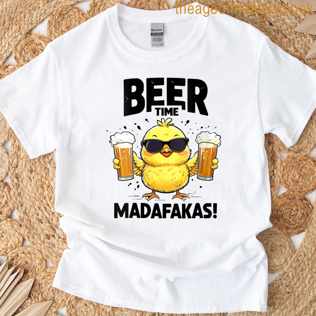 Womens Beer Time Madafakas T-shirt